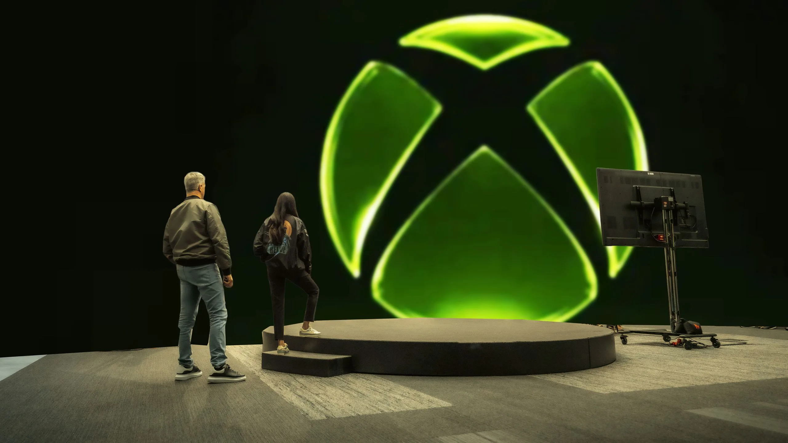 Xbox presentation stage with logo. Potential future announcements.