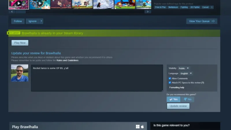 Steam's New Beta Feature: How Adding Your PC Specs to Reviews Will Change Game Discovery