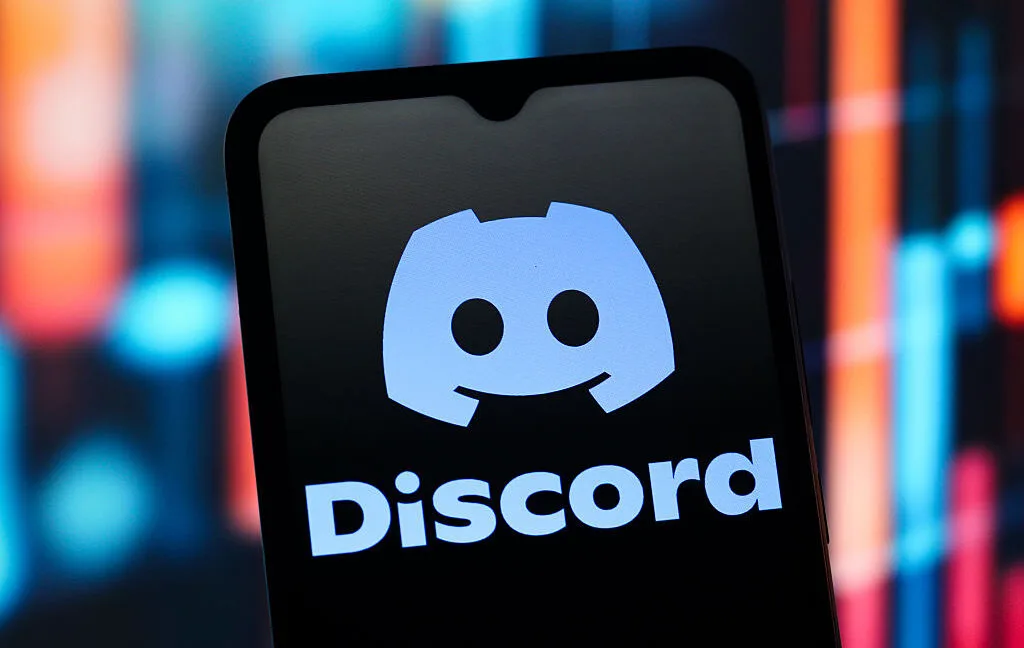 Discord logo on a smartphone screen.