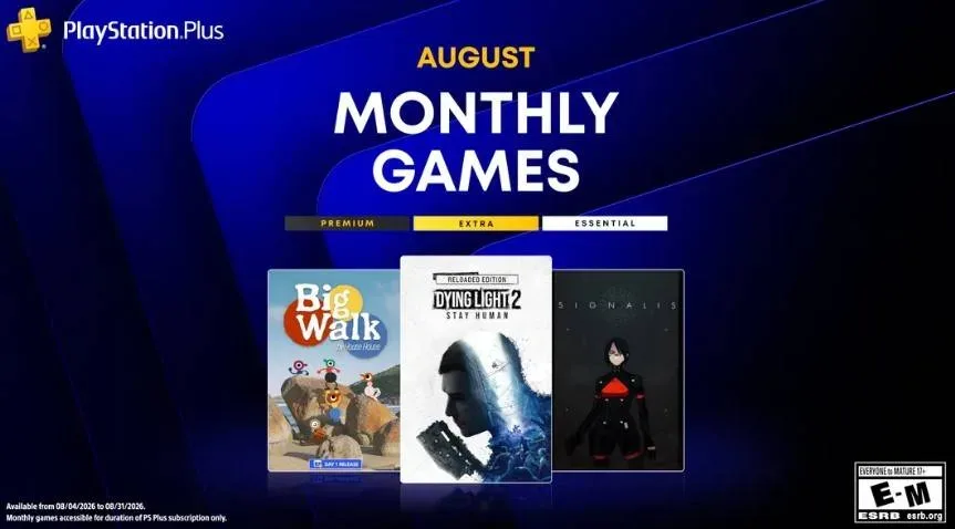 PS Plus Monthly Games for August 2026 Revealed Early: Dying Light 2, Big Walk, and Signalis Lead the Lineup