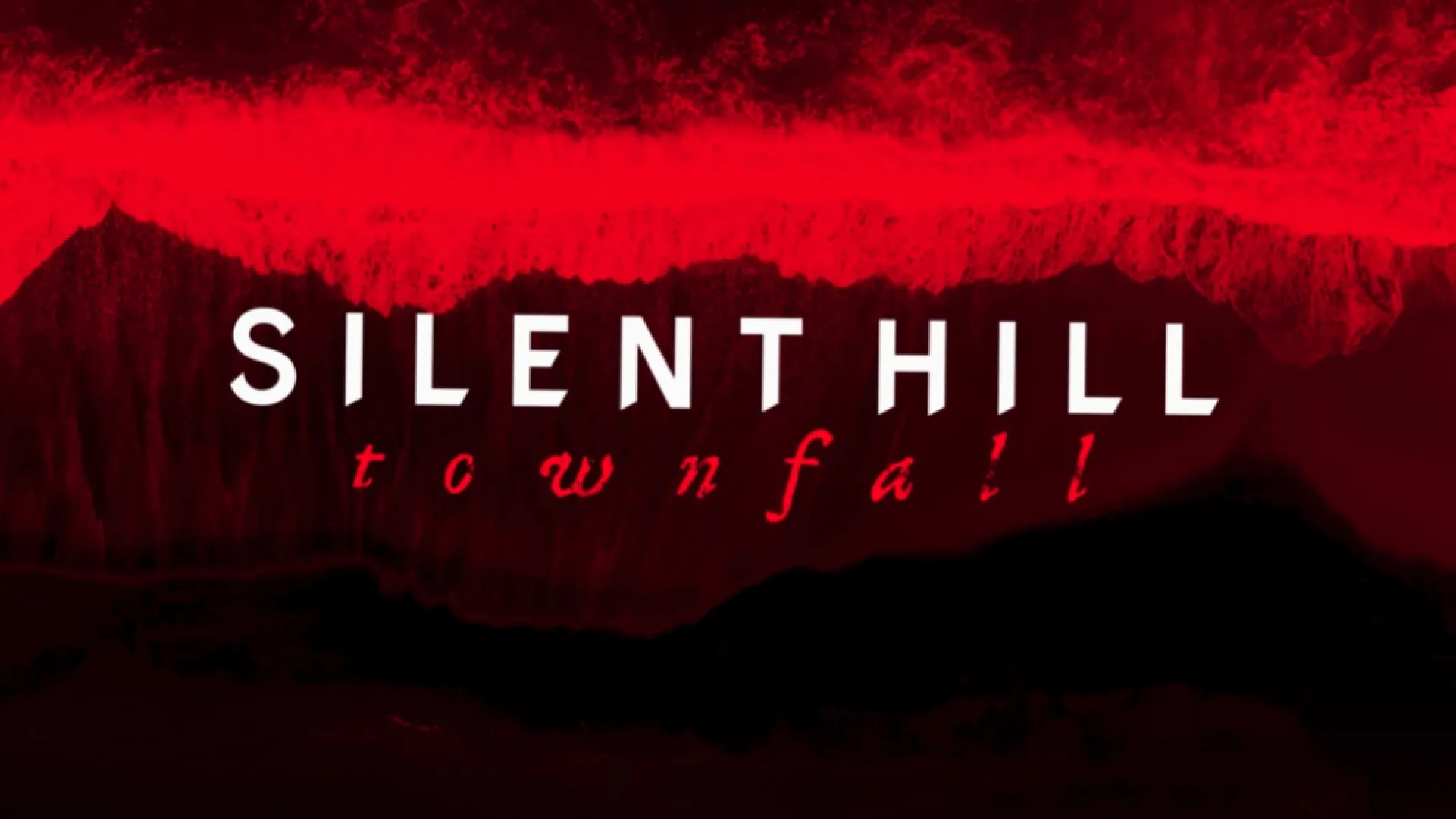 Silent Hill: Townfall title card. Red and black abstract background.