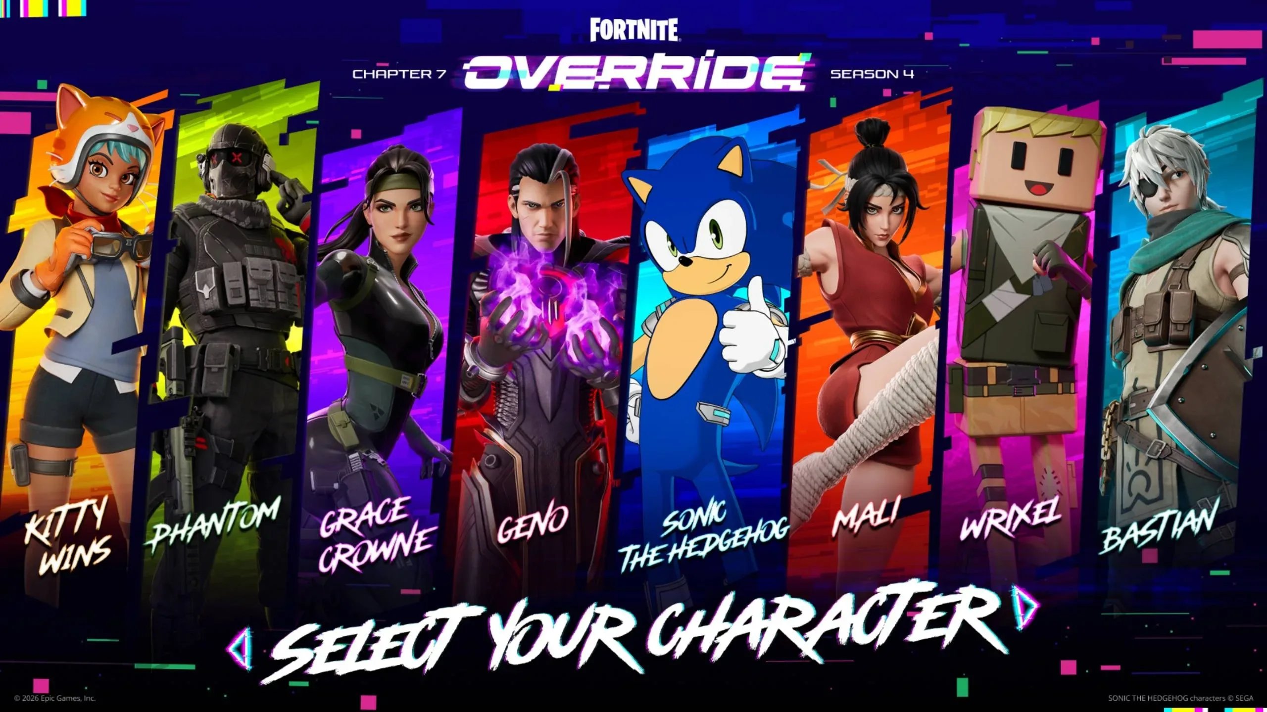 Fortnite Override Battle Pass: Sonic Leads a Slimmer 8-Skin Pass - Full Rewards and What's Missing
