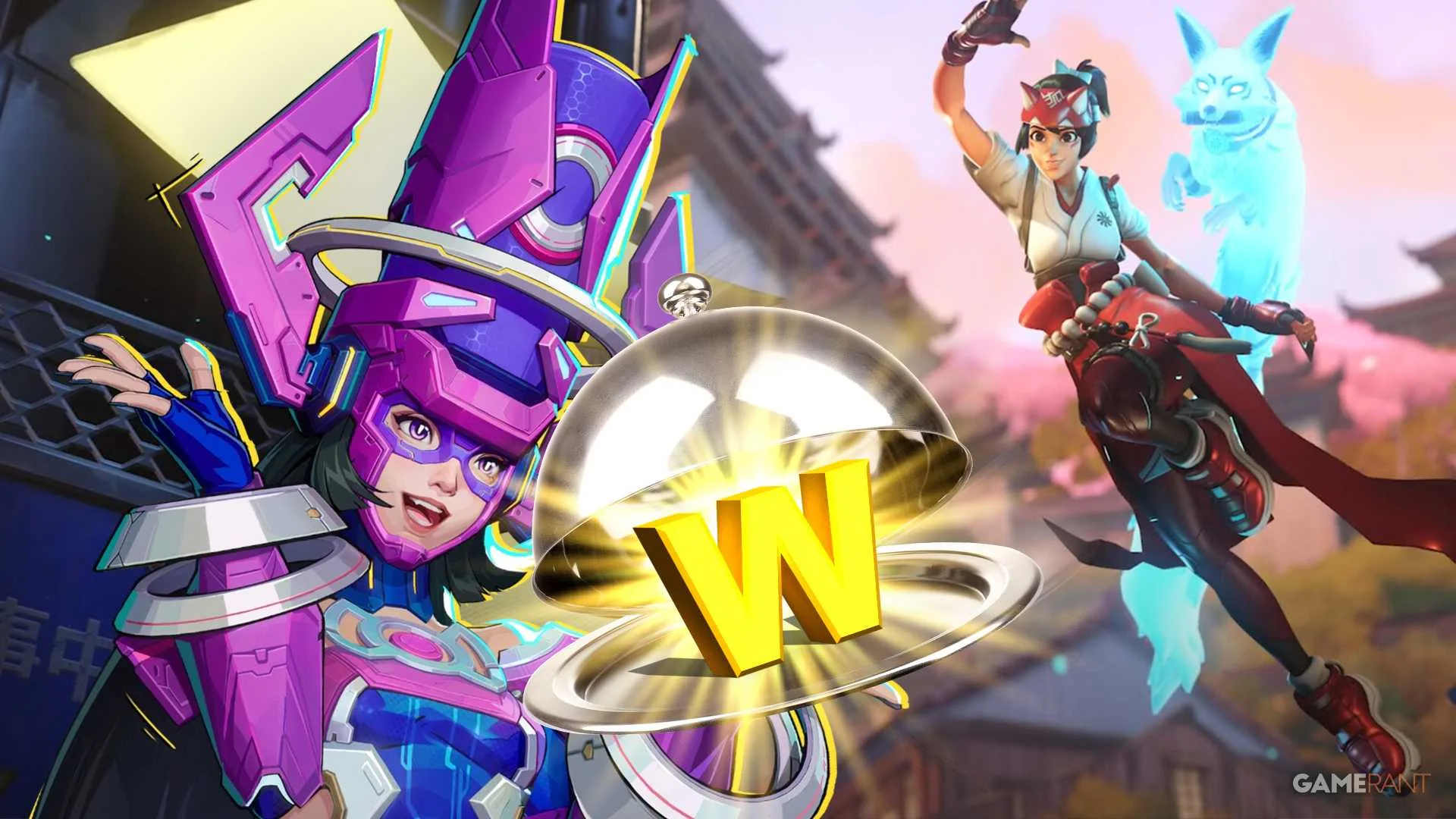 galacta and kiriko w on a platter overwatch rivals