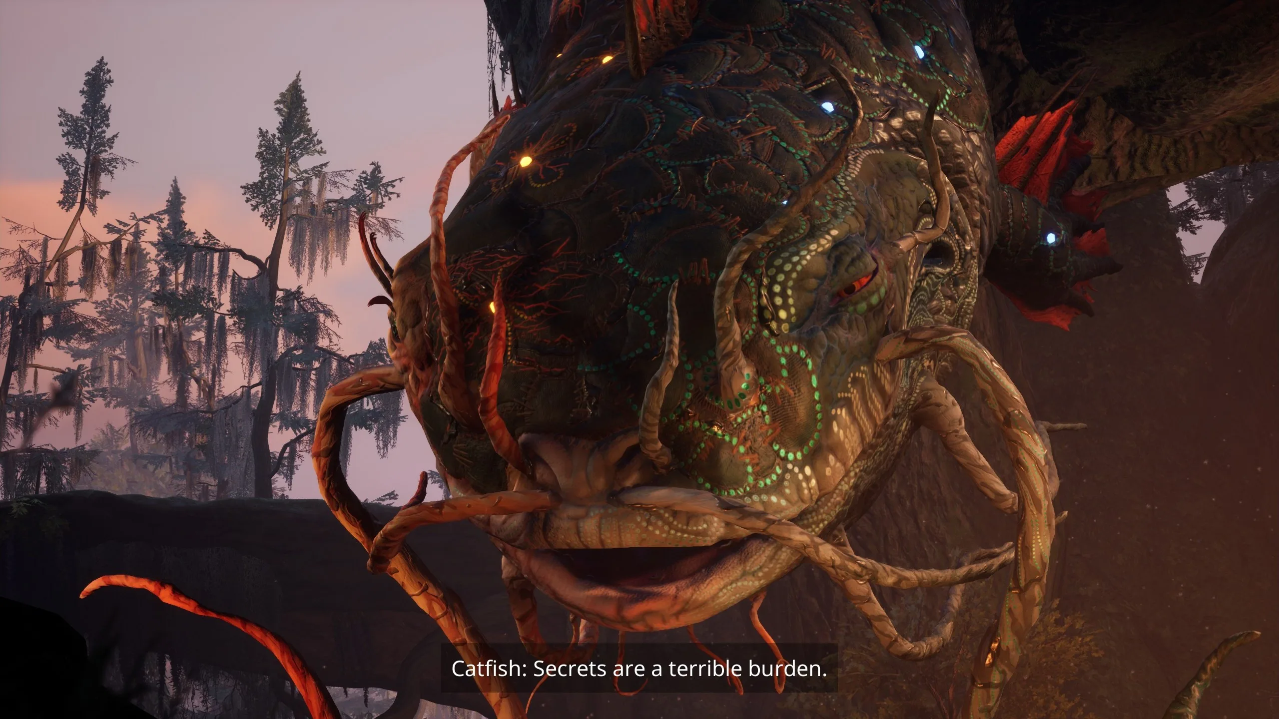 South of Midnight's giant Catfish warning Hazel, "secrets are a terrible burden."