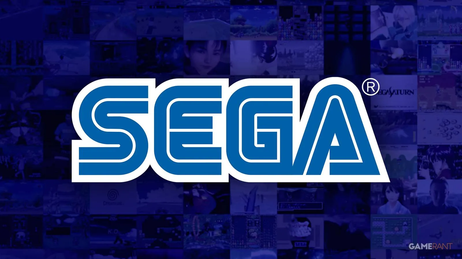Sega logo over a collage of classic Sega game screenshots.