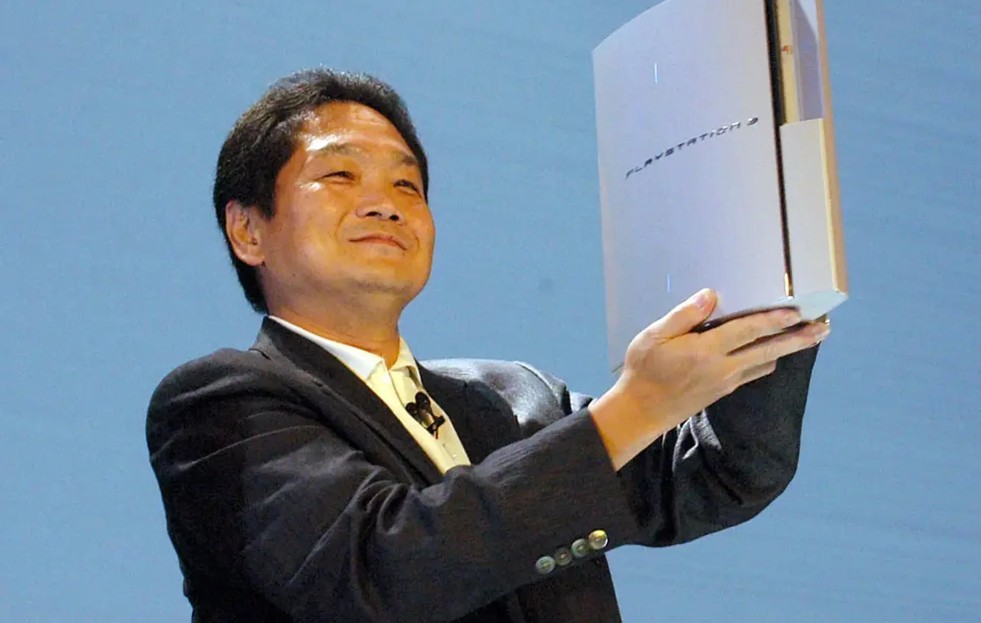 Ken Kutaragi, 'Father of PlayStation', holding a PS3.
