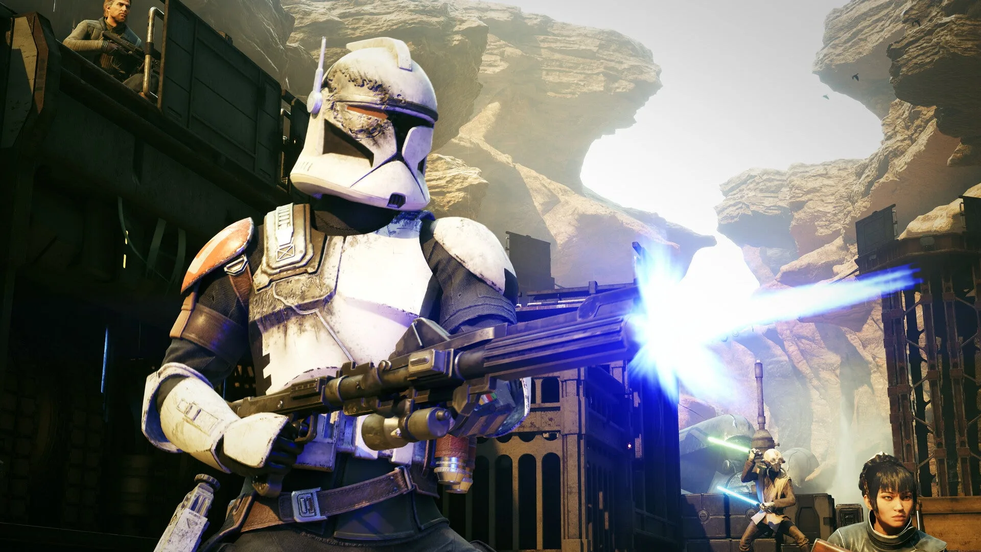 Star Wars Zero Company official screenshot showing a clone trooper firing a weapon