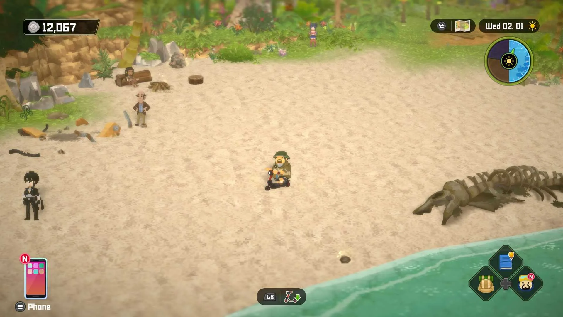 Dave riding the Electric Scooter in Dave the Diver In the Jungle