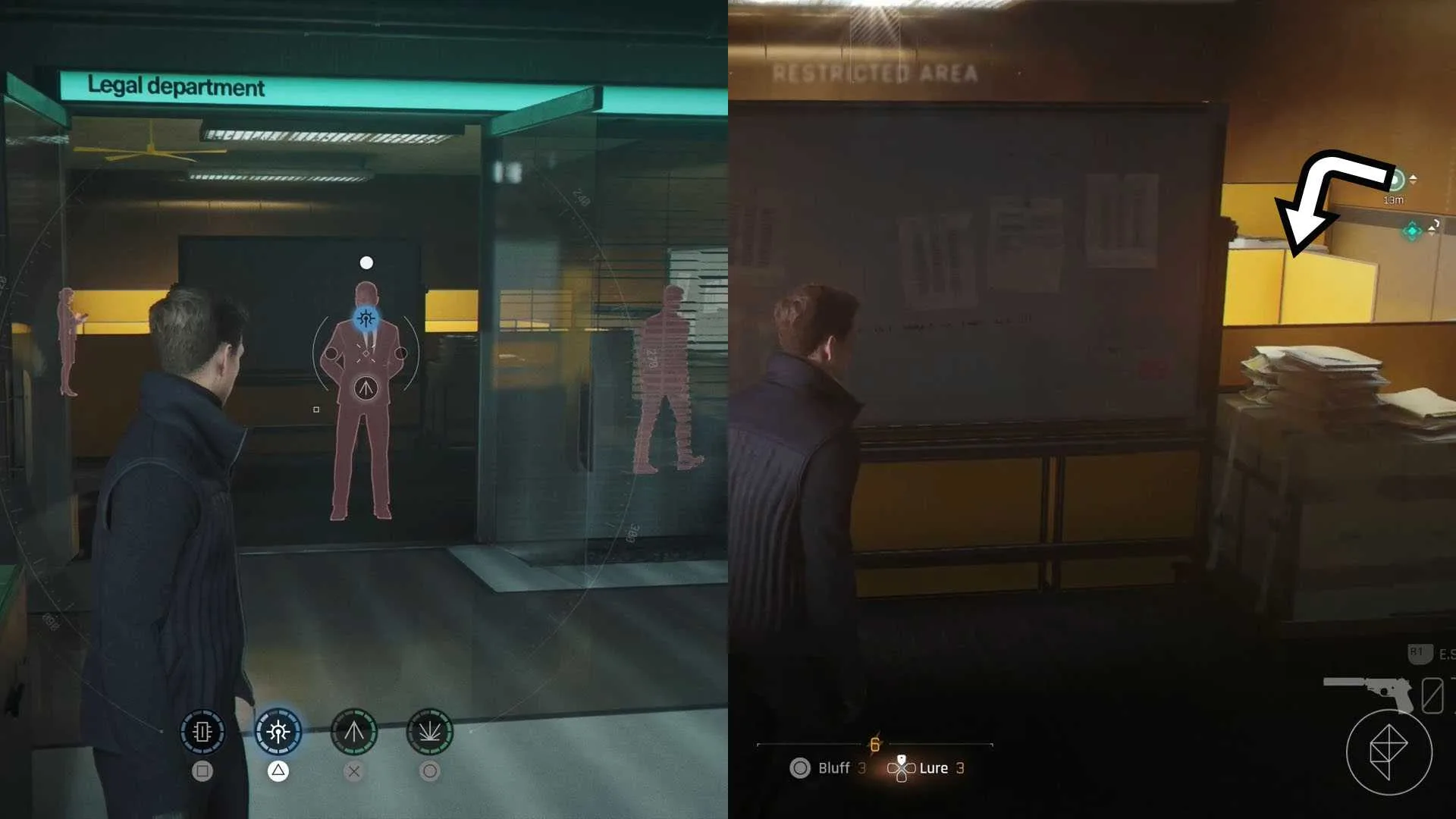 007 First Light: Legal Department and safe key location.