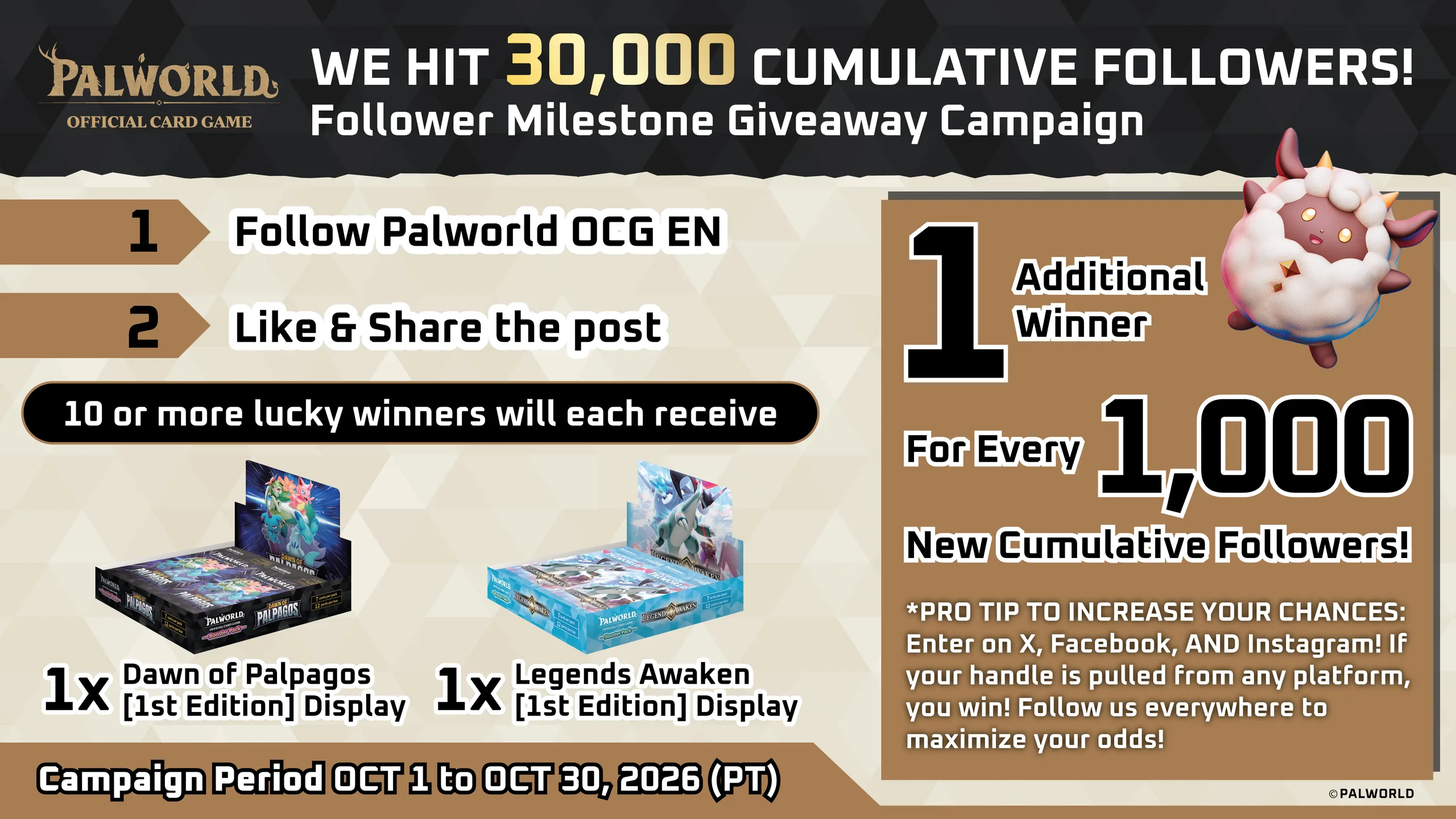 Palworld TCG Nears 11 Million Packs as Legends Awaken Arrives October 30