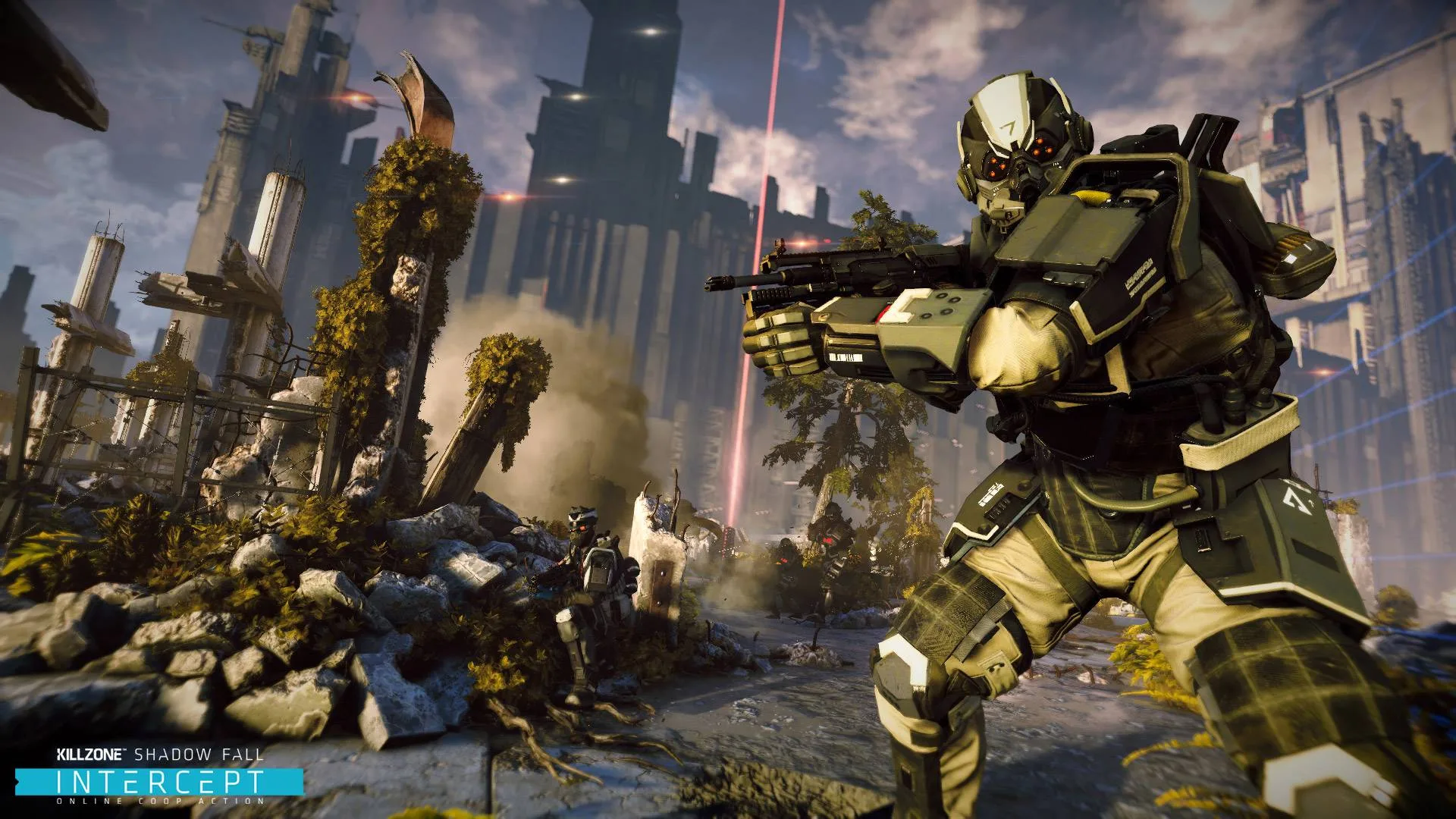 Killzone Shadow Fall Intercept screenshot with a character wearing heavy armor