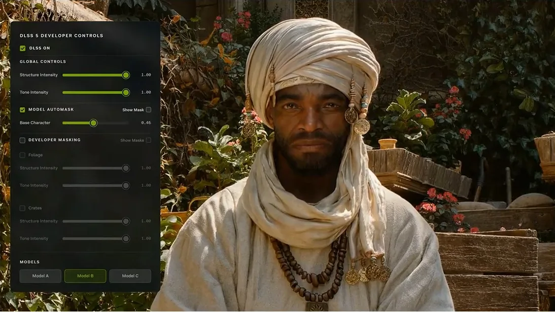 Nvidia DLSS 5 control sliders.