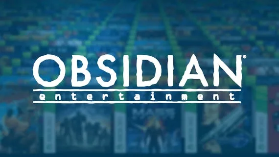 Obsidian Entertainment logo over a grid of Xbox 360 games