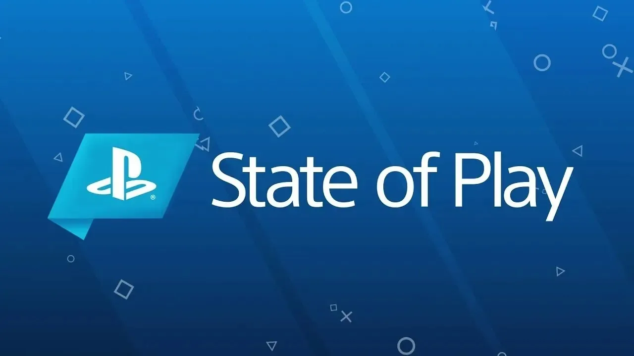 PlayStation State of Play logo on blue background.
