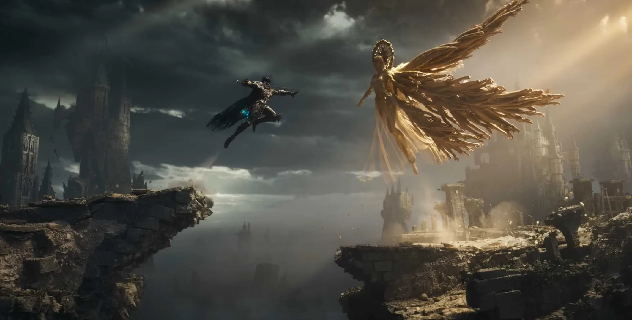 Screenshot of a character attacking another from Lords of the Fallen 2.