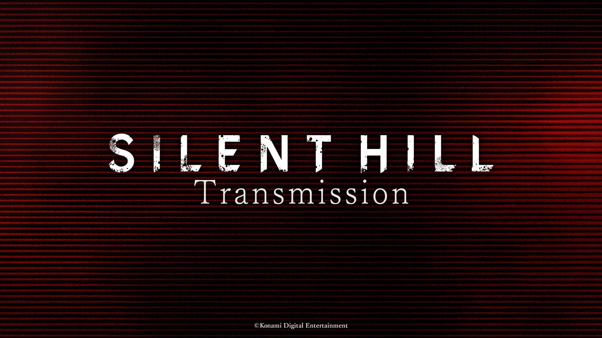 Silent Hill Transmission logo. Red static background.