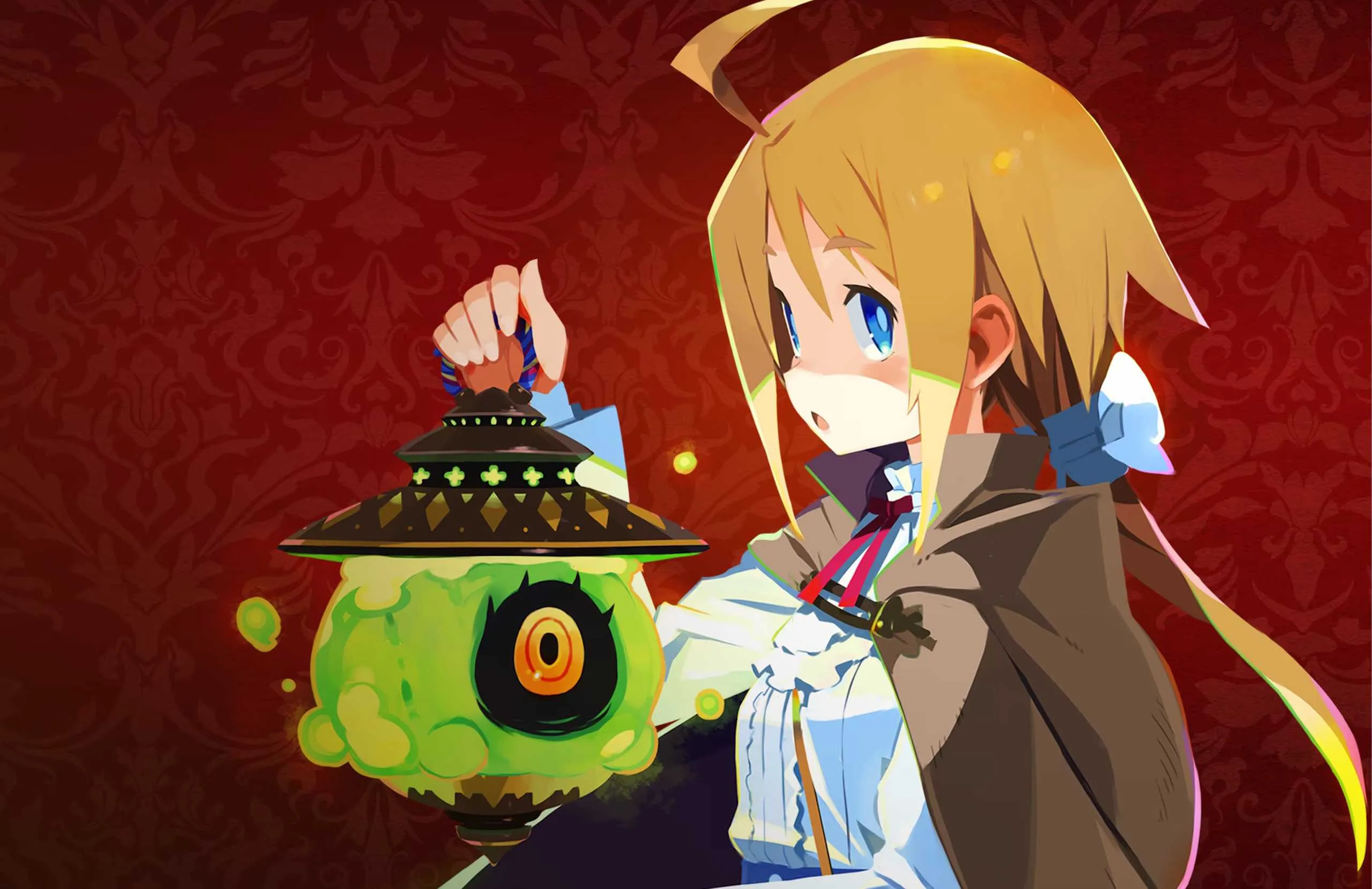 Anime character holding a glowing lantern.