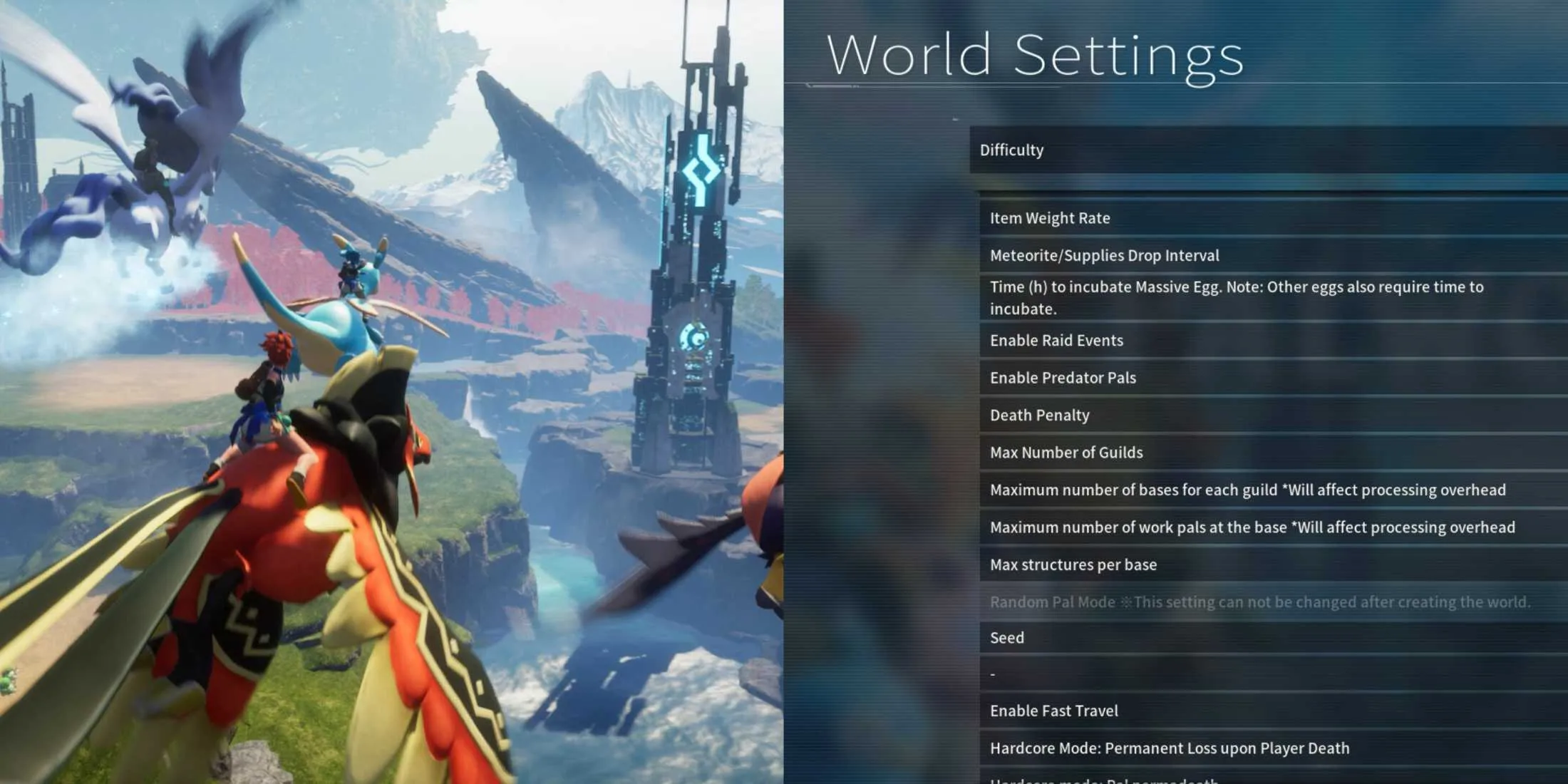 Palworld - All World Custom Settings Explained