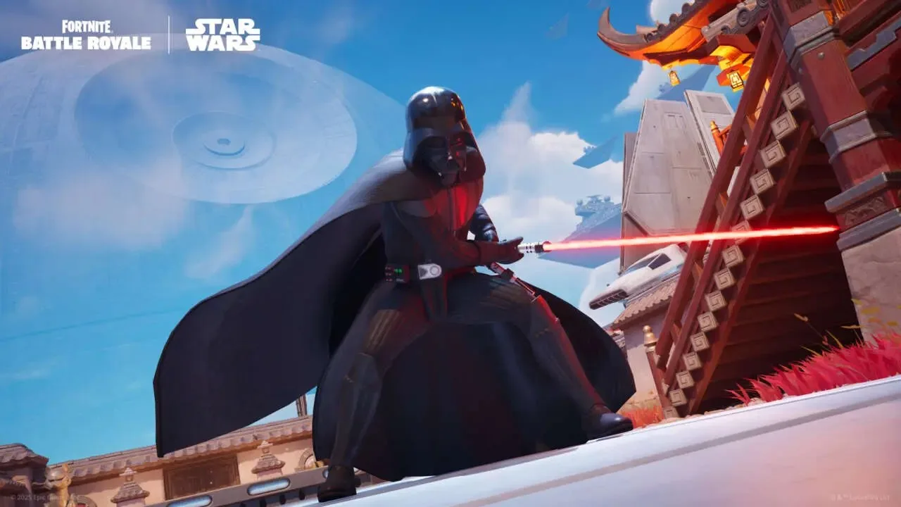 Darth Vader in Fortnite. A Star Wars crossover skin.